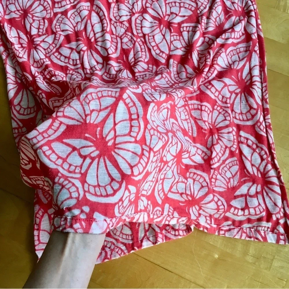 Butterfly Burnout Semi Sheer Scarf, Orange, White